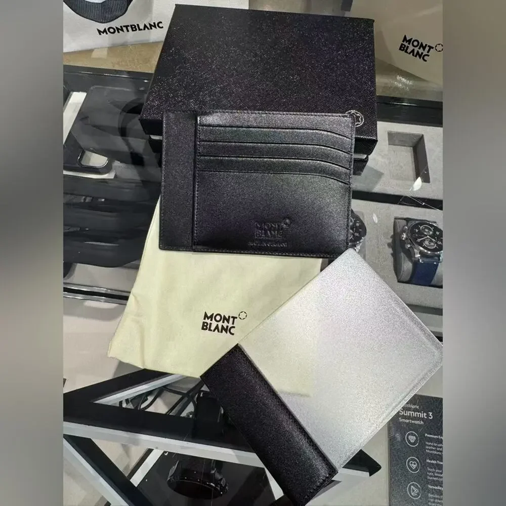 Sale ends 4/25 Montblanc Black Leather Wallet with money flip
